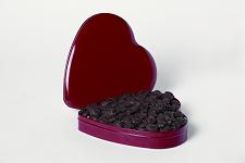 2 lb 4oz Red Heart Tin DARK Chocolate Pecans